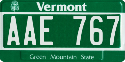 VT license plate AAE767