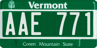 VT license plate AAE771