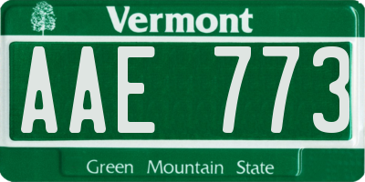 VT license plate AAE773