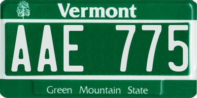 VT license plate AAE775