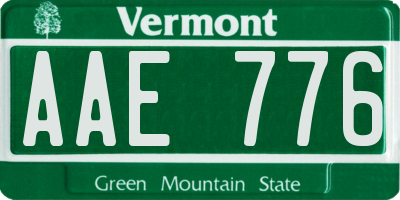 VT license plate AAE776