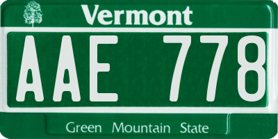 VT license plate AAE778