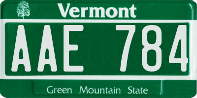 VT license plate AAE784