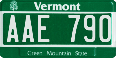 VT license plate AAE790