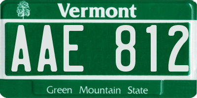 VT license plate AAE812