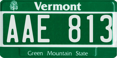 VT license plate AAE813