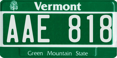 VT license plate AAE818