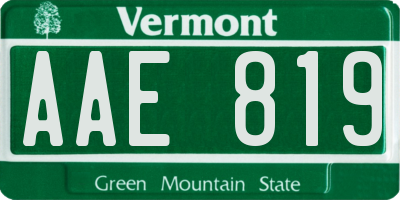 VT license plate AAE819