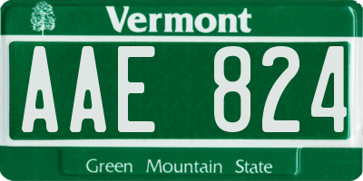 VT license plate AAE824