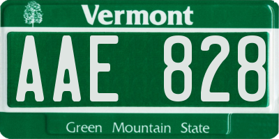 VT license plate AAE828