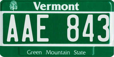 VT license plate AAE843