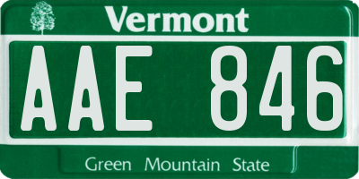 VT license plate AAE846