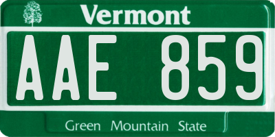 VT license plate AAE859