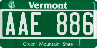 VT license plate AAE886