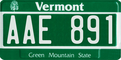 VT license plate AAE891