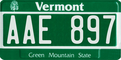 VT license plate AAE897