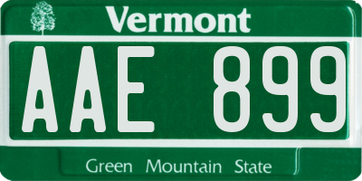 VT license plate AAE899