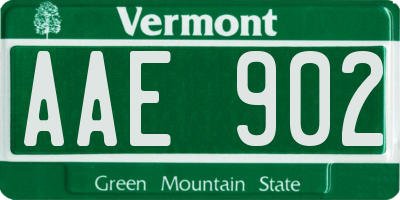 VT license plate AAE902