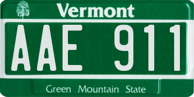 VT license plate AAE911