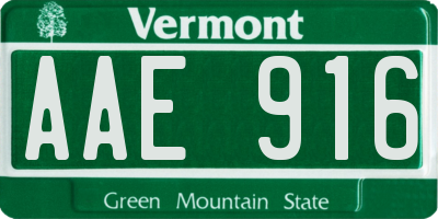 VT license plate AAE916
