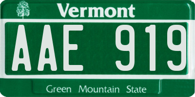 VT license plate AAE919