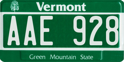 VT license plate AAE928