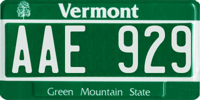 VT license plate AAE929