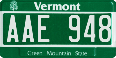 VT license plate AAE948