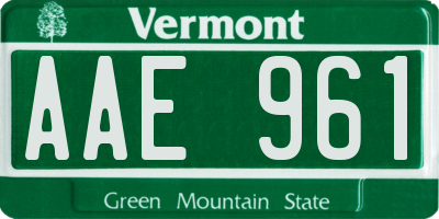 VT license plate AAE961