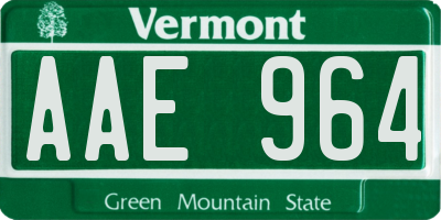 VT license plate AAE964