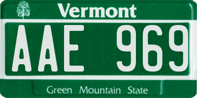 VT license plate AAE969