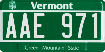 VT license plate AAE971
