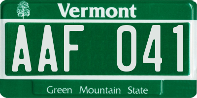 VT license plate AAF041