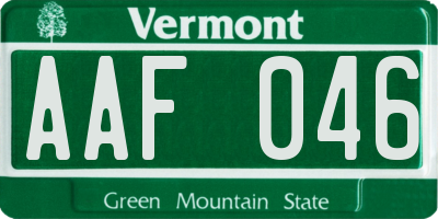 VT license plate AAF046