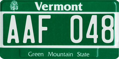 VT license plate AAF048