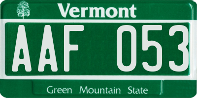 VT license plate AAF053