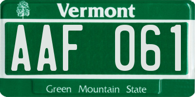 VT license plate AAF061