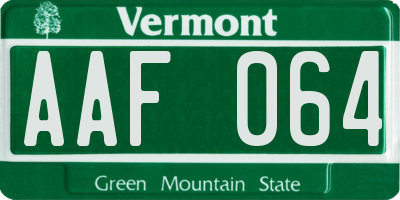 VT license plate AAF064