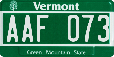 VT license plate AAF073