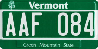 VT license plate AAF084