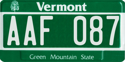 VT license plate AAF087