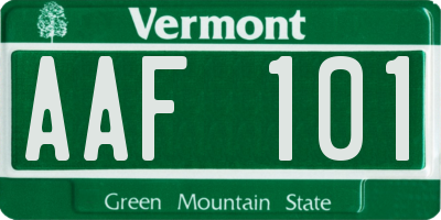 VT license plate AAF101