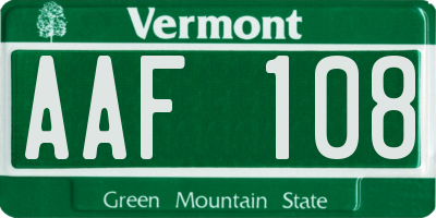 VT license plate AAF108