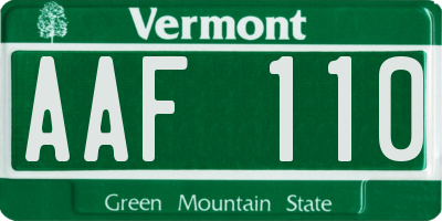 VT license plate AAF110