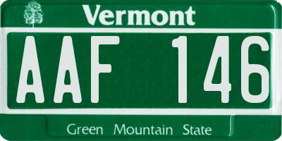 VT license plate AAF146