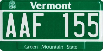 VT license plate AAF155