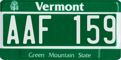 VT license plate AAF159