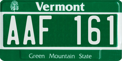 VT license plate AAF161