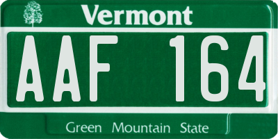 VT license plate AAF164