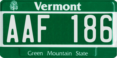 VT license plate AAF186